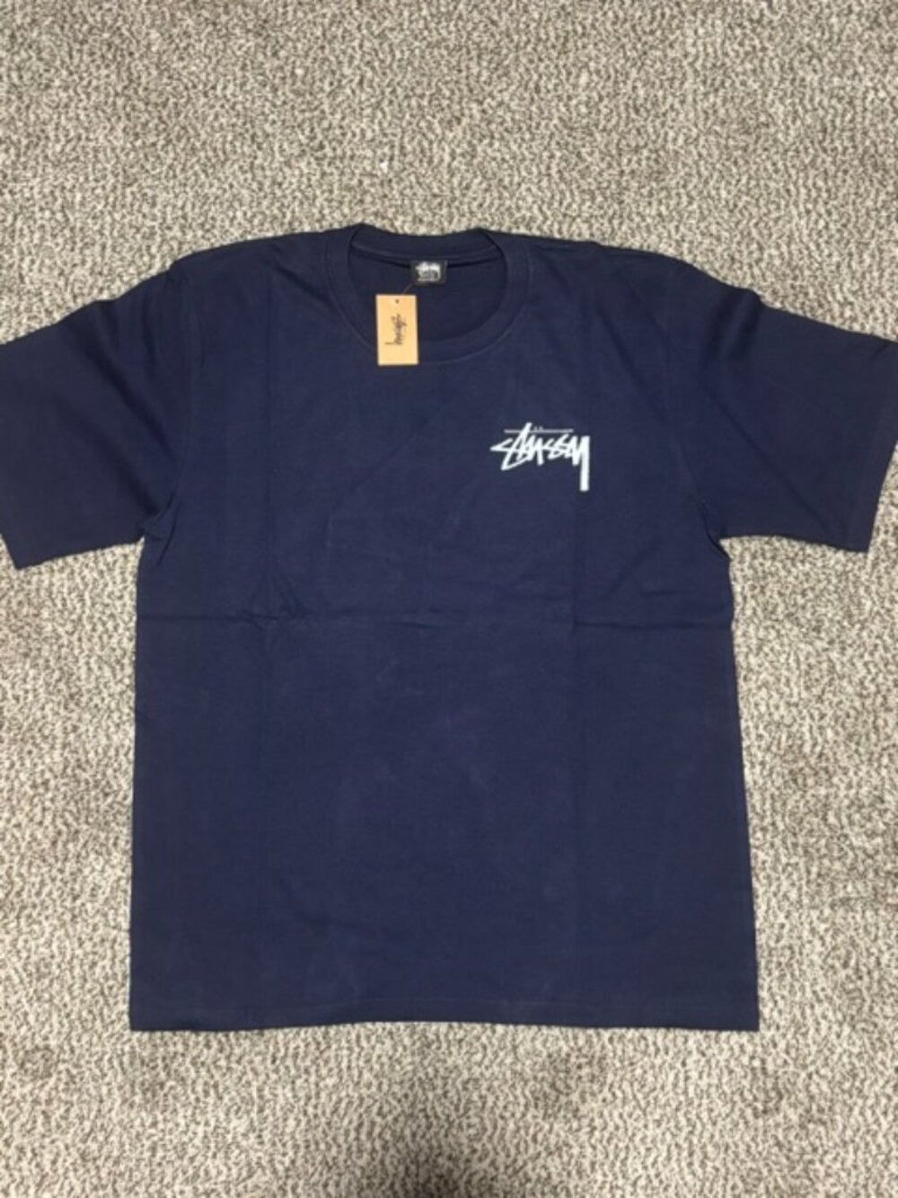 Stüssy Navy Blue Basic Logo T-Shirt Streetwear